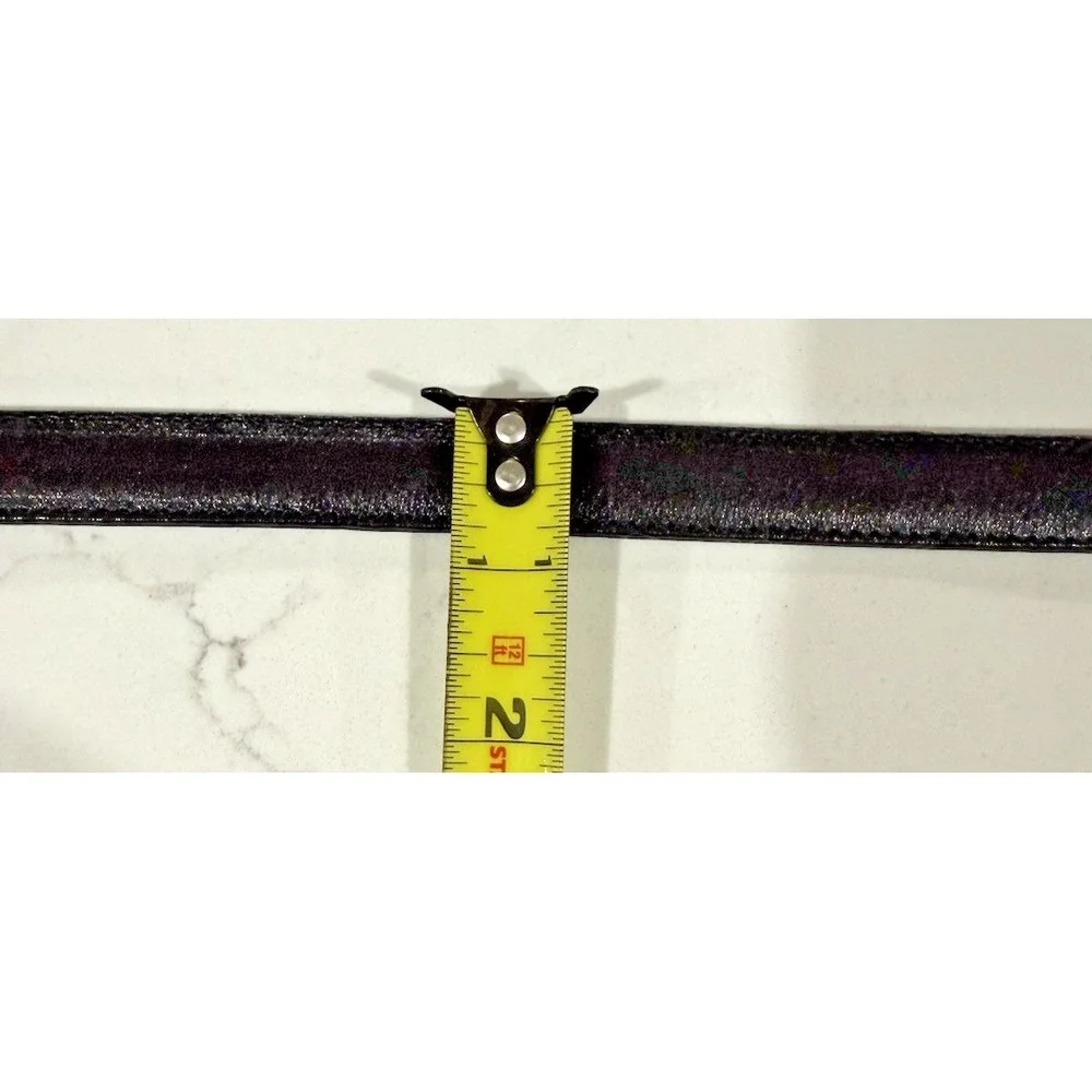 BRIGHTON Vintage Leather Belt Women M/30 Reversible Black & Brown Silver